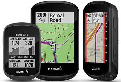 Garmin Edge 830, 530, and 130 Plus bike computers with GPS