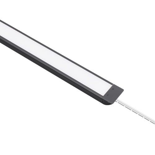 LED light fixture with a sleek, modern design and power cord.