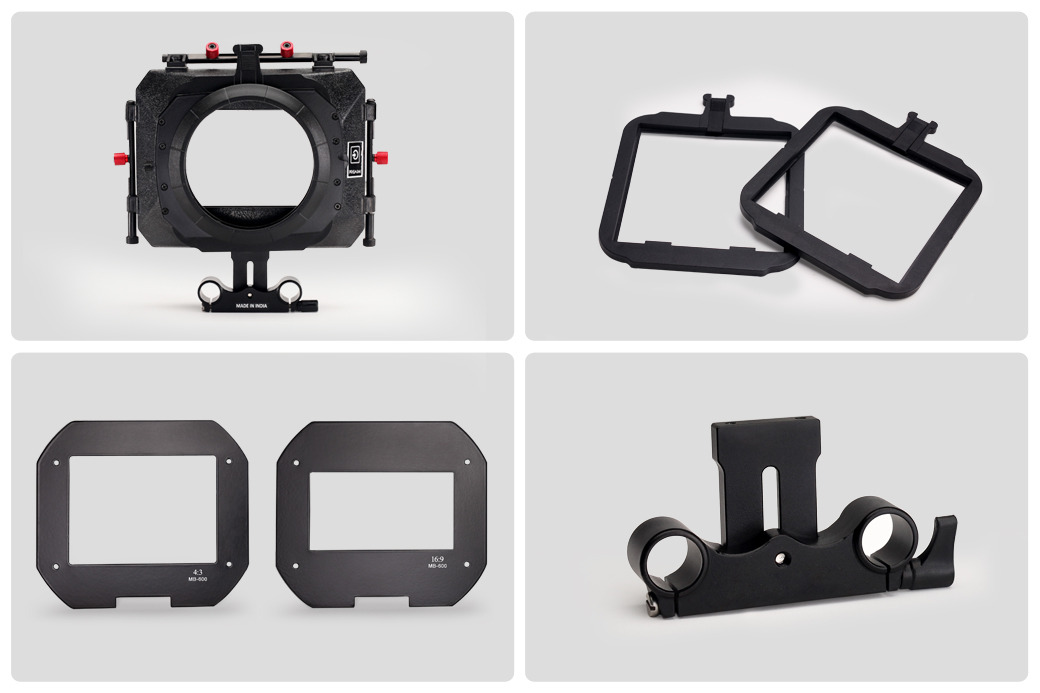Filmcity Power DSLR Camera Cage with MB-600 Sunshade Matte Box Combo Kit
