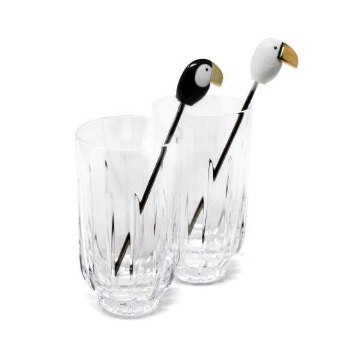 Toucan Tall Glass with Stirrer