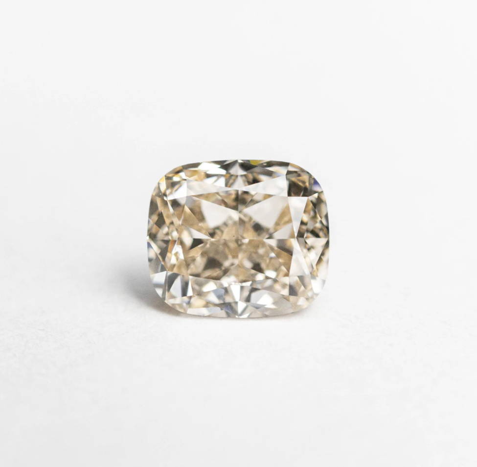 Champagne cushion cut diamond