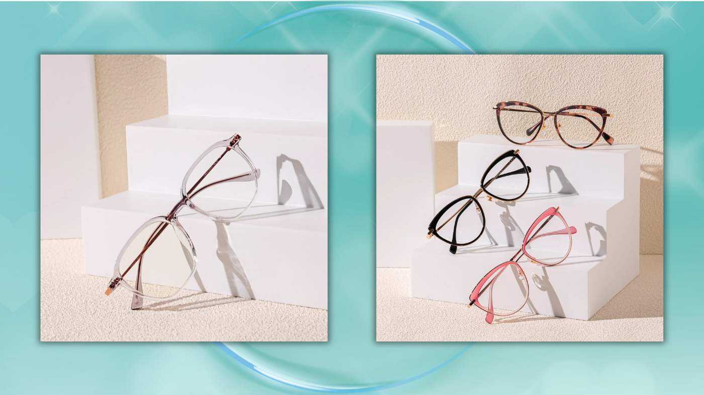 Glasses-friendly Envy cosplay styling featuring EyeCandys Status Round and Posh Square prescription reading glasses with blue light blocking, showing how to stay in character while wearing glasses