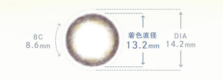 バーガンディライナーのレンズ画像,DIA14.2mm,着色直径13.2mm,BC8.6mm|ベルシーク(BELLSiQUE)ワンデーコンタクトレンズ