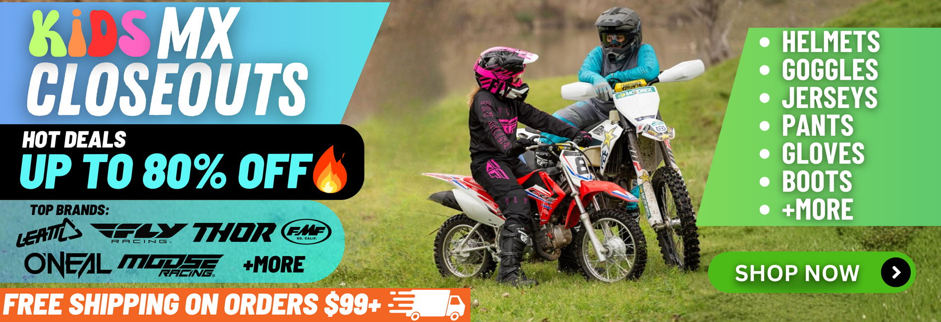 Youth MX Apparel and Helmets now up to 80% off!