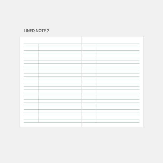 Lined note 2 - 3AL 2020 Lace bookmark dated weekly diary planner