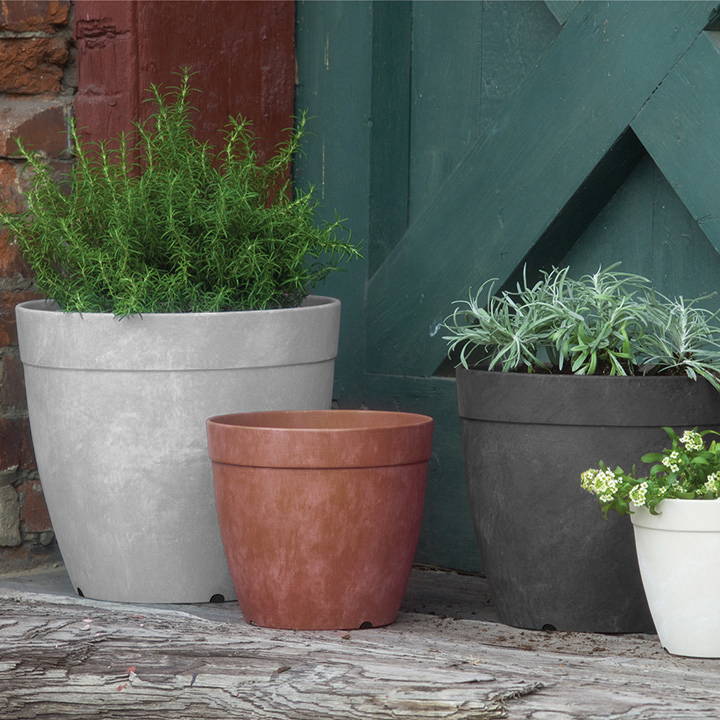 Dolce family style of artstone pots and planters