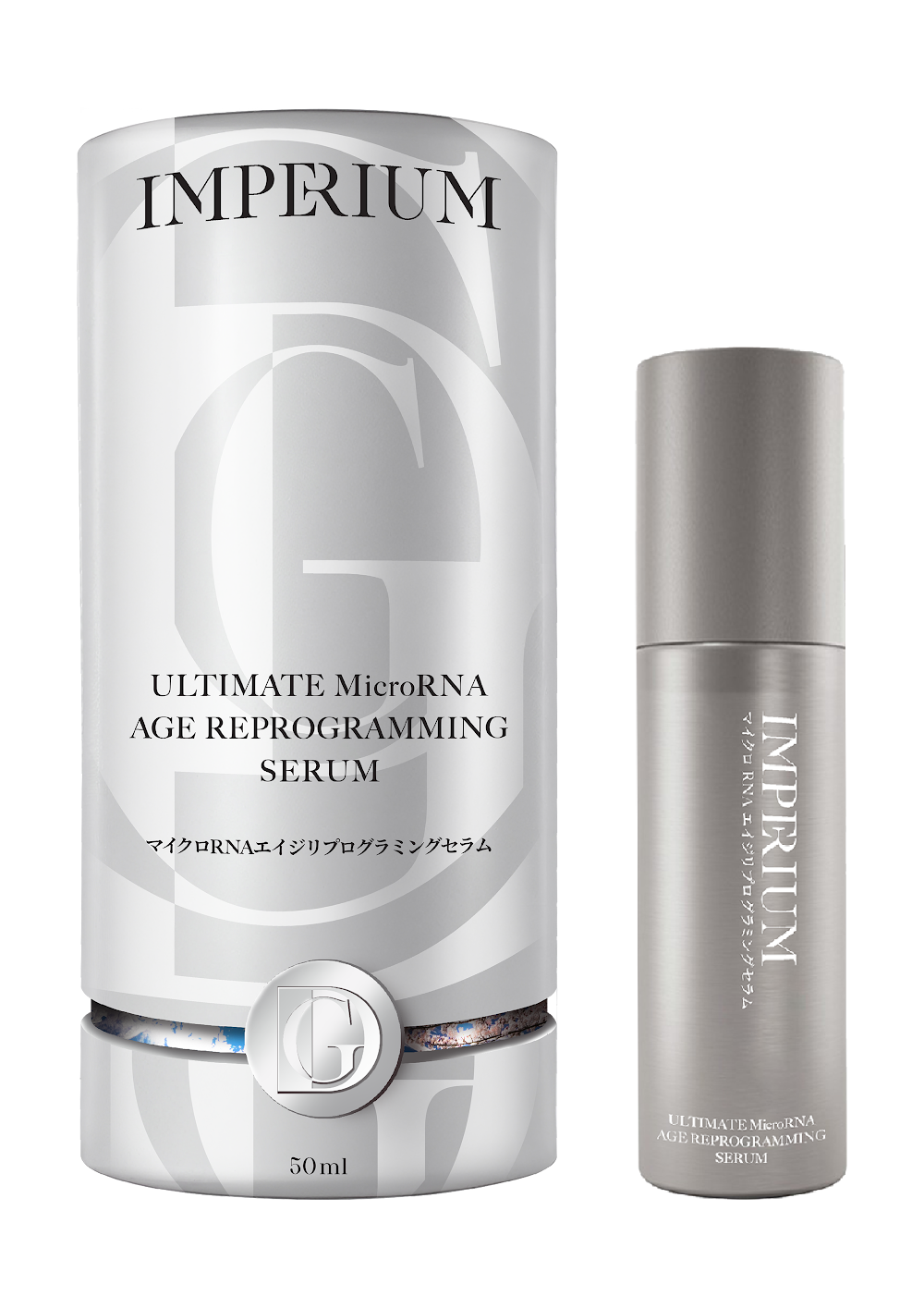 IMPERIUM Ultimate MicroRNA Age Reprogramming Serum packaging and bottle.