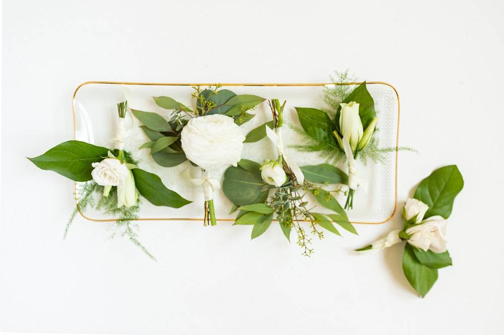boutonnieres with Greenery