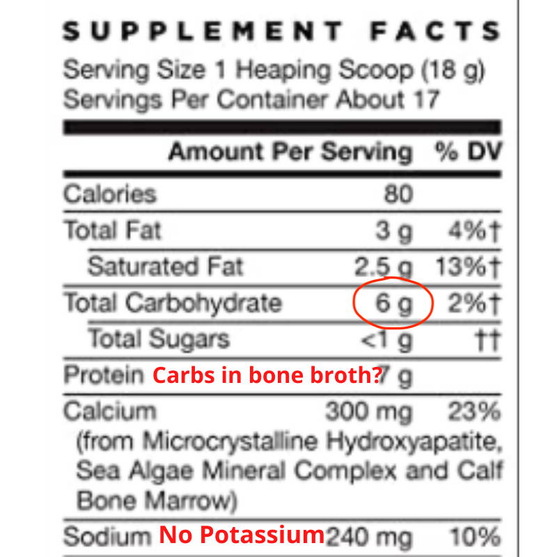 carbs in chicken bone broth