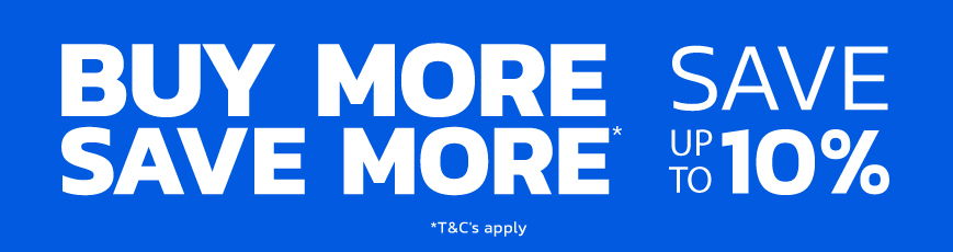 Buy more, save more. Save up to 10%.
