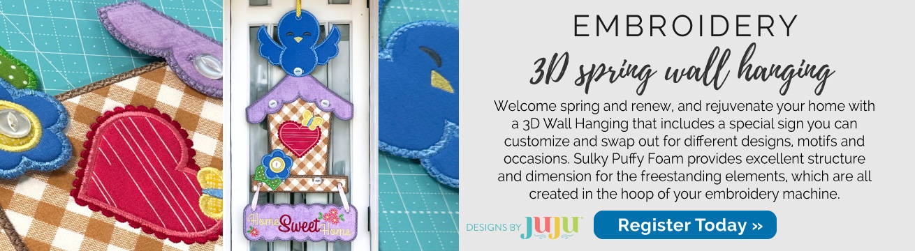 Embroidery Sewing Session: 3D Spring Wall Hanging