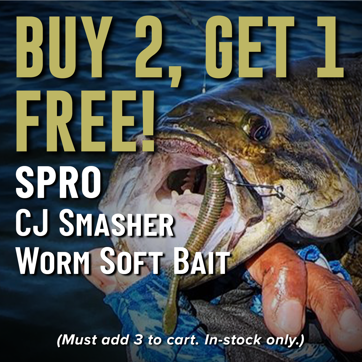 Buy 2, Get 1 Free! SPRO CJ Smasher Worm Soft Bait (Must add 3 to cat. In-stock only.)