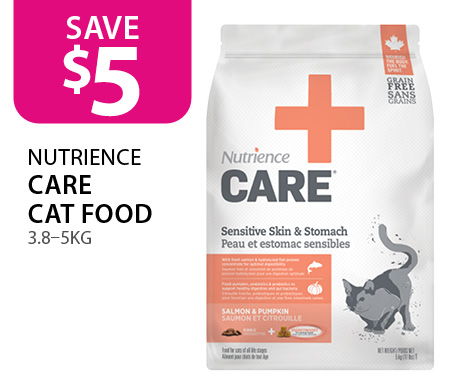 $5 off Nutrience Care Cat Food 3.8–5kg
