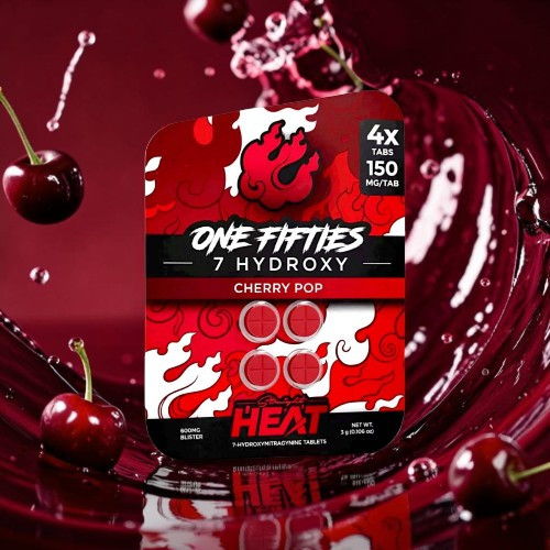 Cherry Pop flavored energy drink packaging with splashing cherries and vibrant colors.