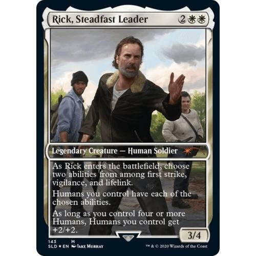 A Magic: The Gathering card of Rick, Steadfast Leader.
