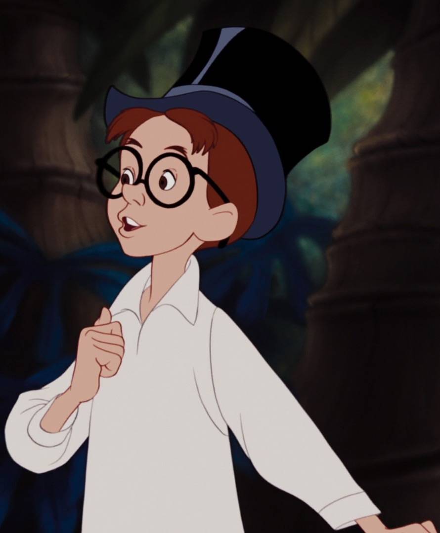 Cartoon Character John Darling wearing black round eyeglasses