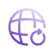 Purple globe icon with an SEO symbol overlay.