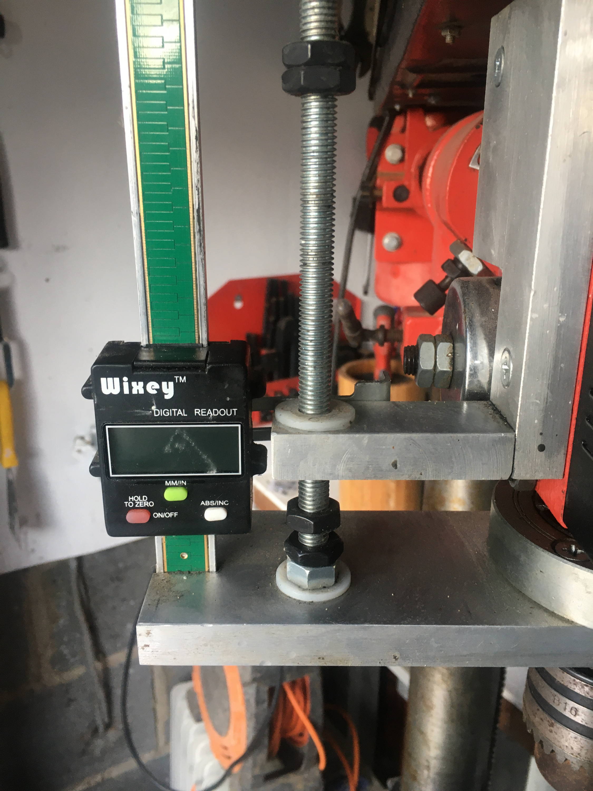 The digital height gauge that was installed on the drill press was used to drill the counterbore depths consistently. This comes in very useful and i really very cheap to buy.