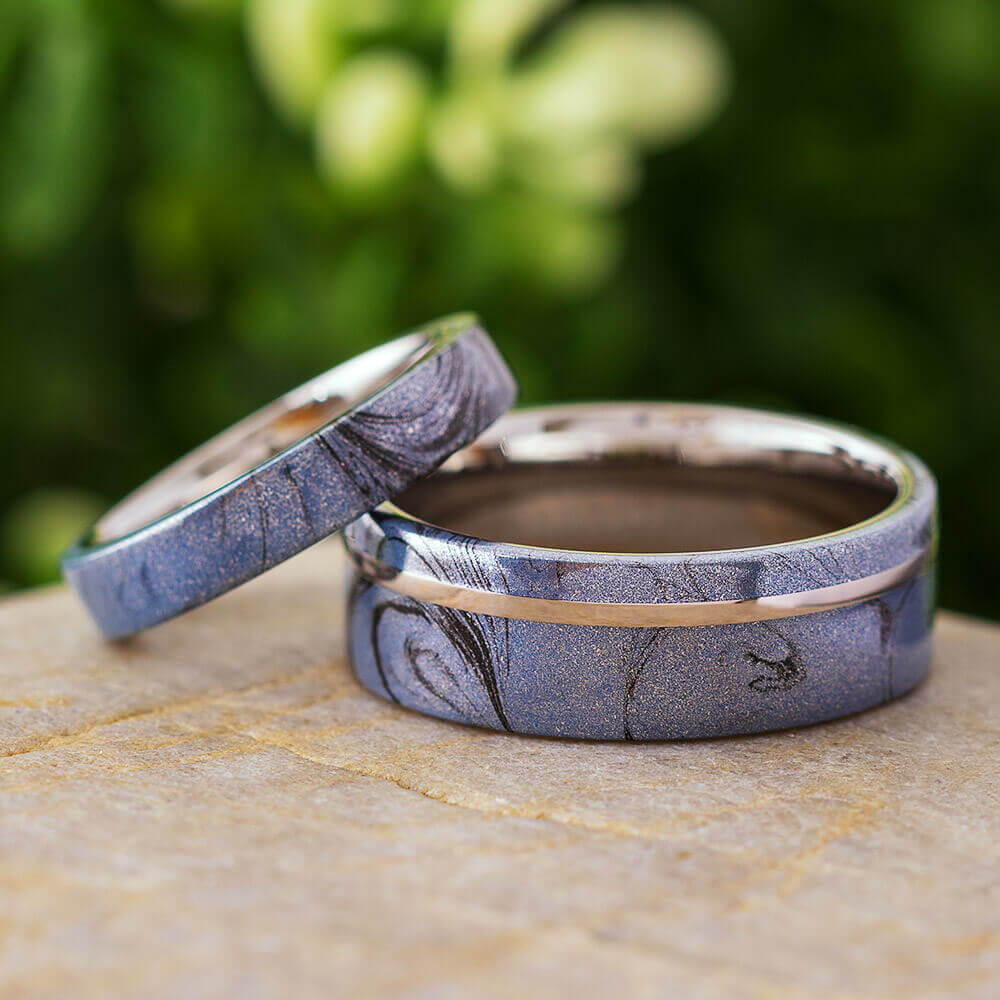 Matching Mokume Gane Wedding Bands