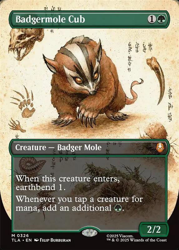 Badgermole Cub card with creature details and abilities.