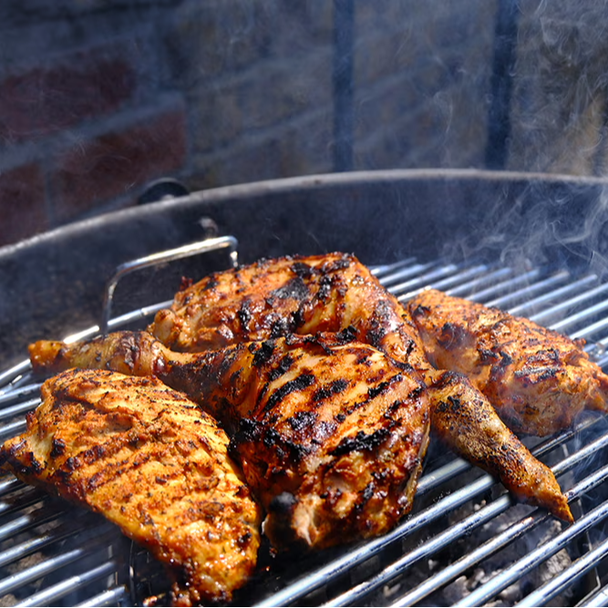 Grilled chicken with mojo rojo