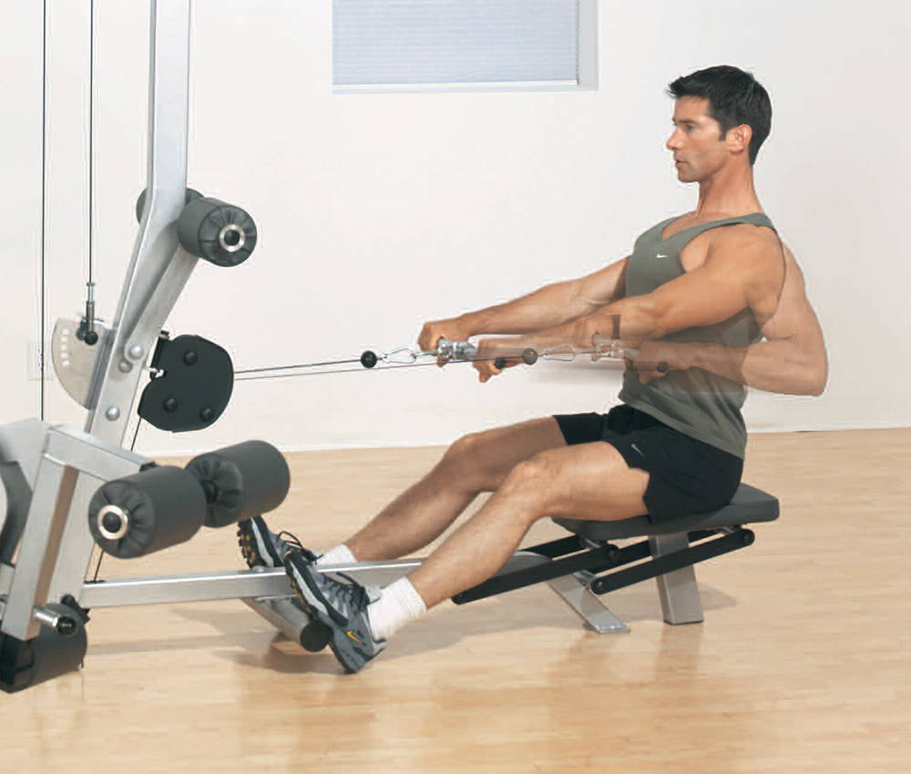 Man rowing on Fit 3 multi-gym