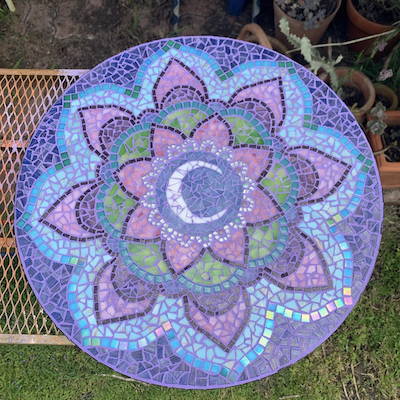 Mosaic table by Rachael Sitters