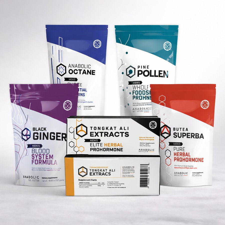 Total Male Re-Optimization Bundle — Black Ginger + Tongkat Ali + Butea Superba + Anabolic Octane + Pine Pollen