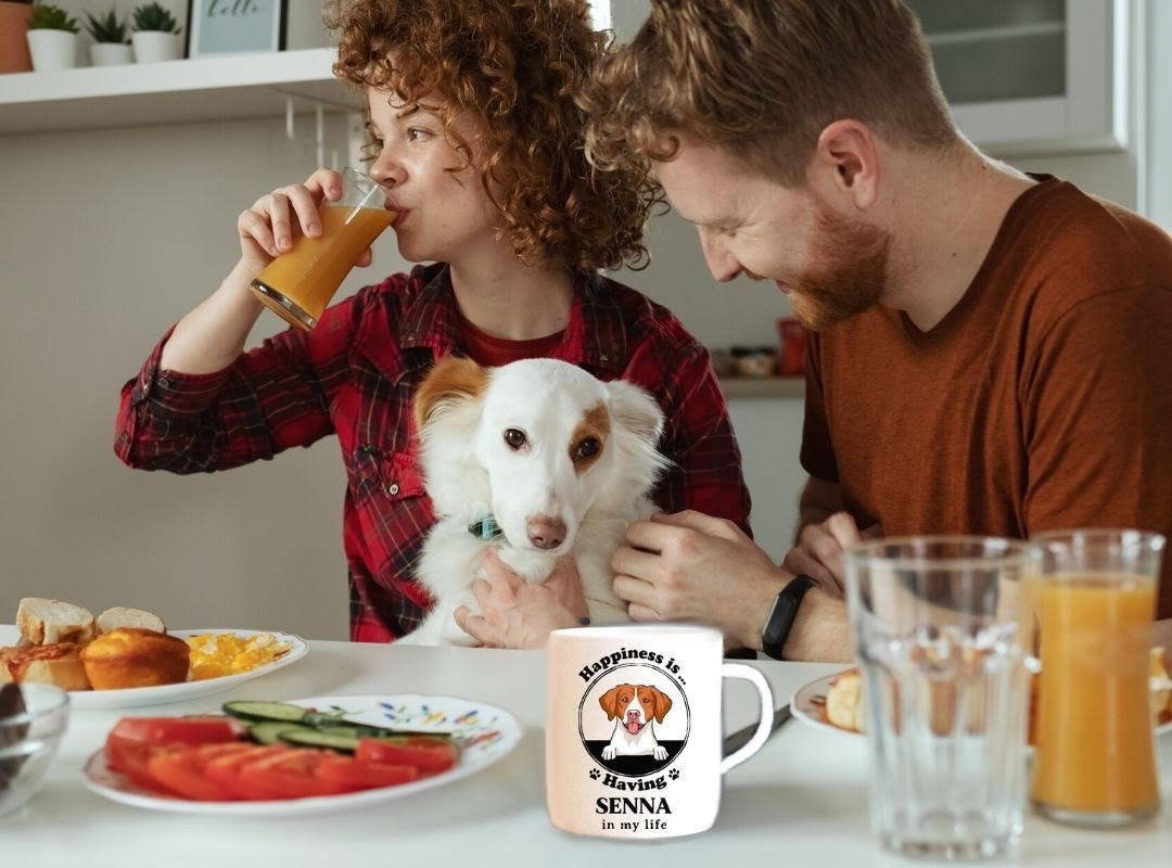 having breakfast with pets