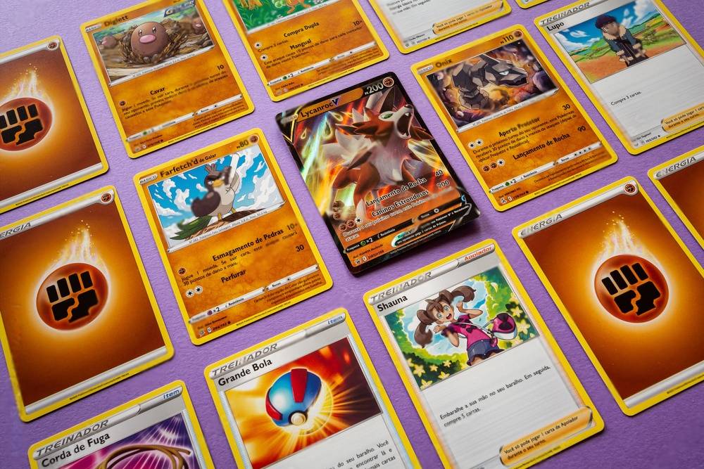 Two Decks of Pokemon TCG Cards Game in Battle