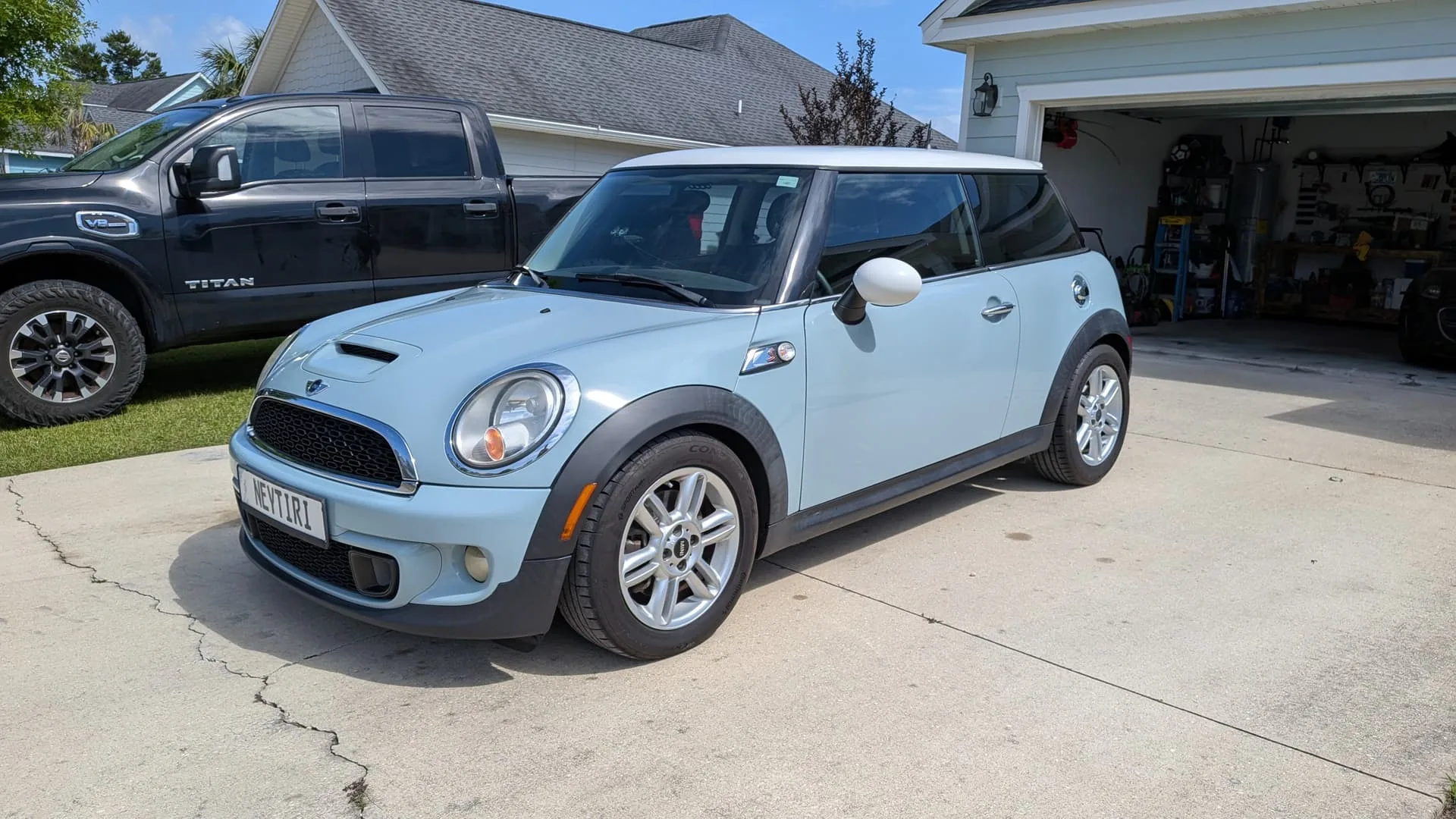 Randy's 2013 Mini Cooper S with 2-Chime Air Horn Kit train horn install exterior photo 1