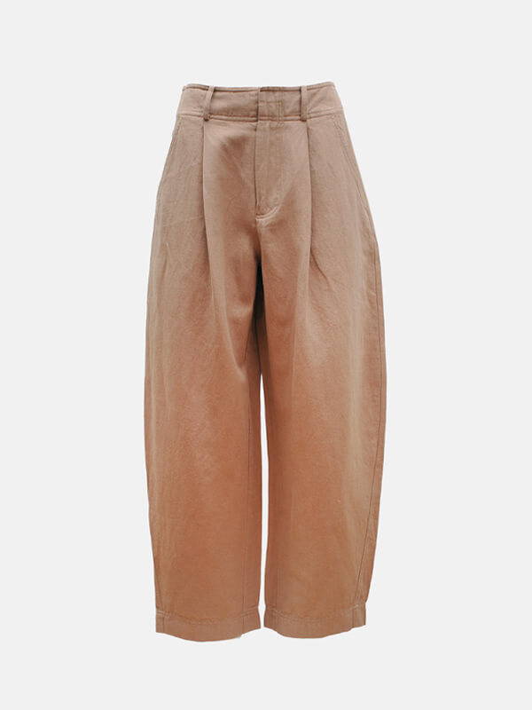 Apiece Apart Bari Crop trousers in deep khaki.