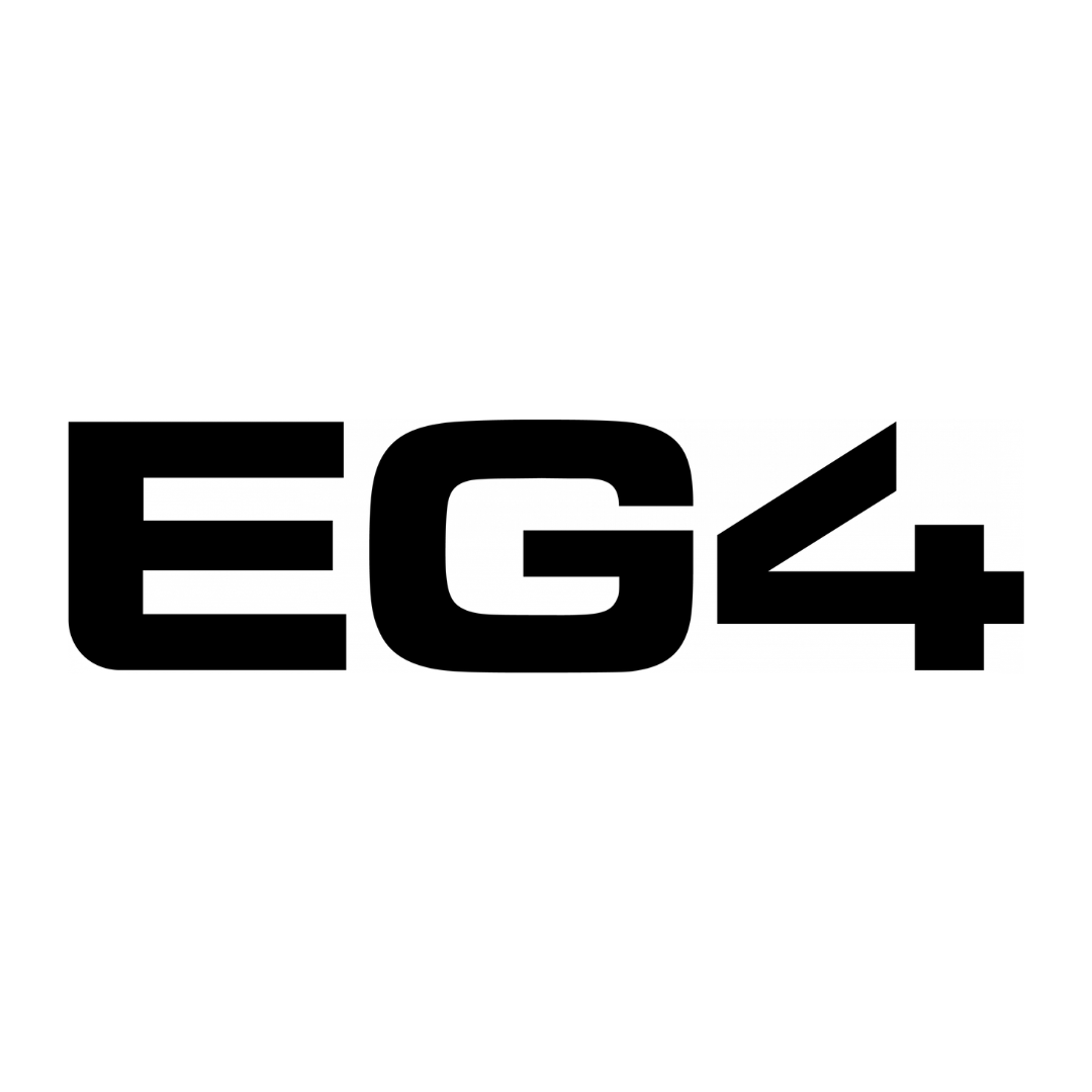 Logo of EG4 in bold black letters.