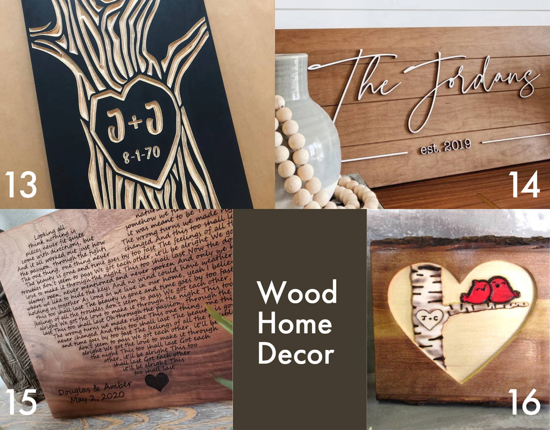 Wooden Home Decor Anniversary Gift Ideas