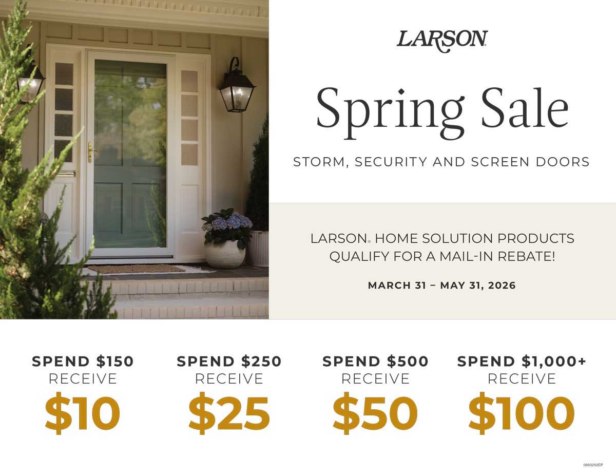 larson storm door rebate info