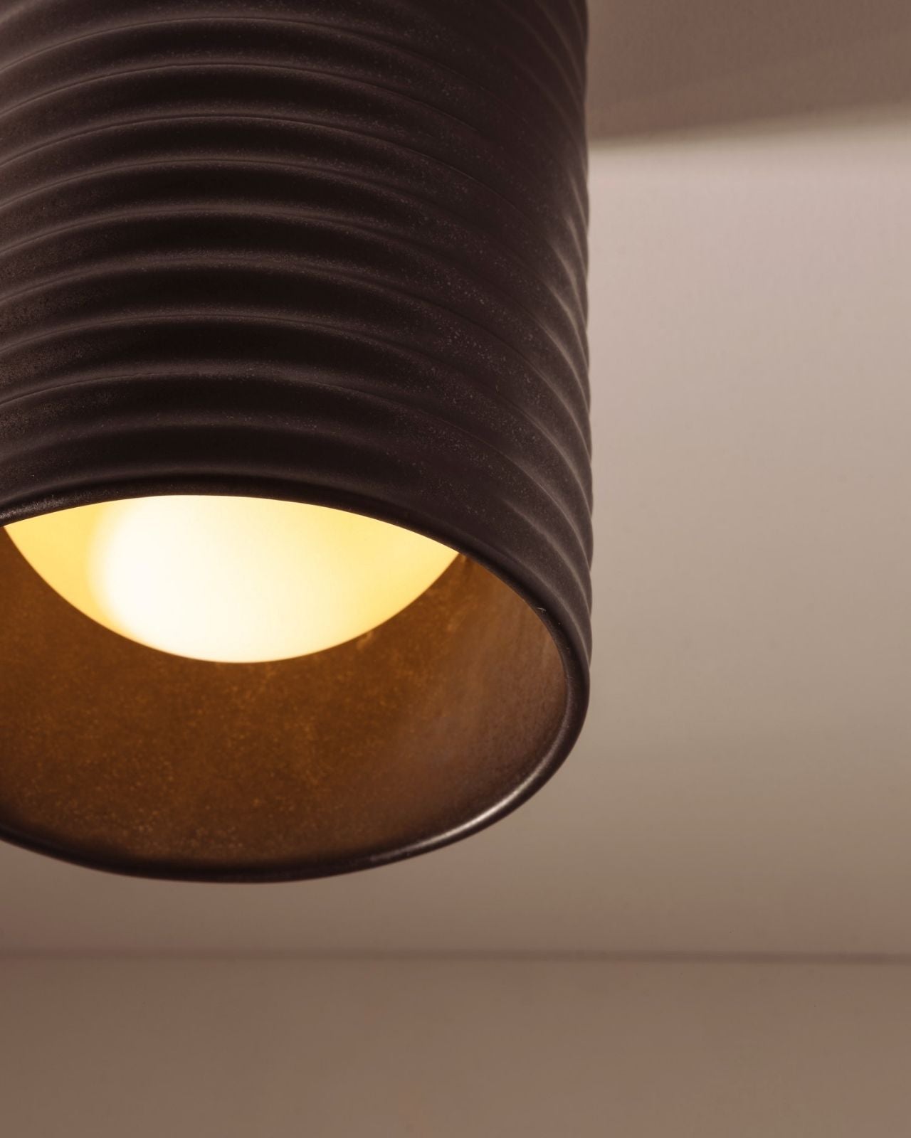Wobbly Ceramic Ceiling Light | Slate Detail Light On