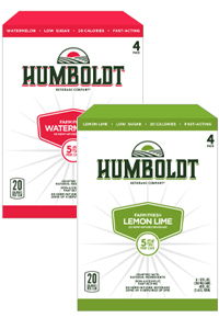 Two boxes of Humboldt flavored drink mixes: Watermelon and Lemon Lime.