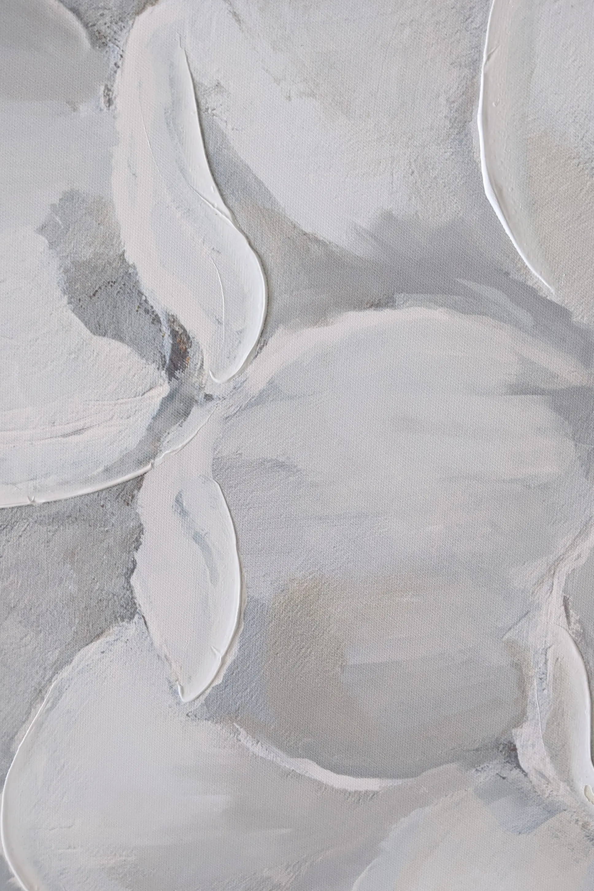 Grey and white abstract painting