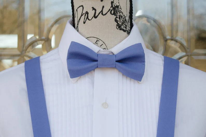 periwinkle bowtie and suspenders