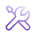 Purple tools icon featuring a wrench and a screwdriver.