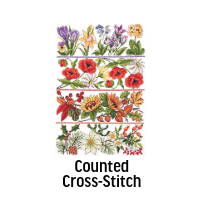 Counted Cross-Stitch. Image: Herrschners Flowers Sampler Counted Cross-Stitch.