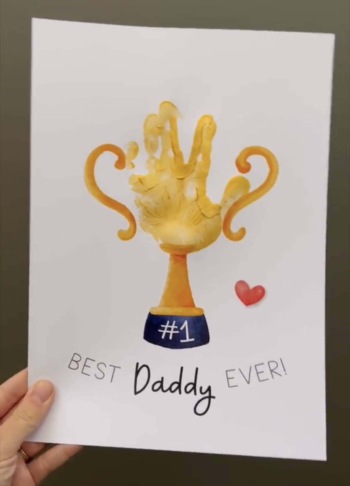 handprint art craft dad trophy