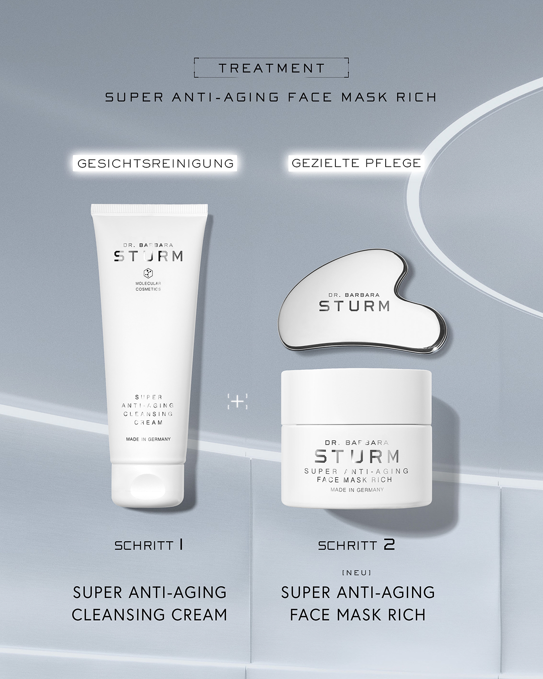 Super anti-aging face mask treatment products and instructions.
