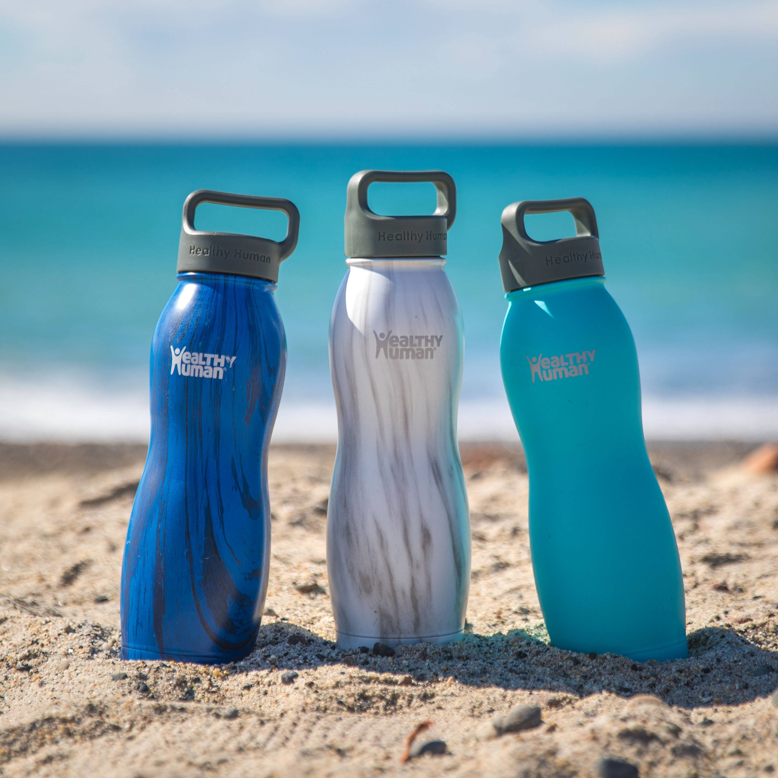3 curve insulated water bottles
