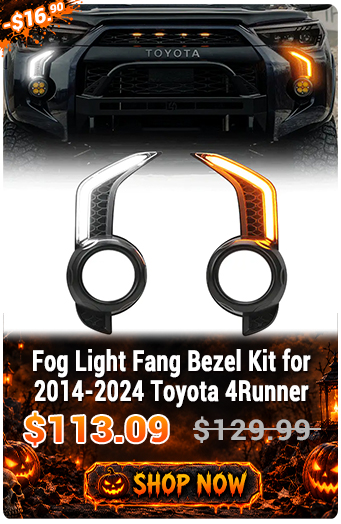 Fog Light Fang Bezel Kit for 2014-2024 Toyota 4Runner. Promotional price $113.09, originally $129.99. Use code HW13.