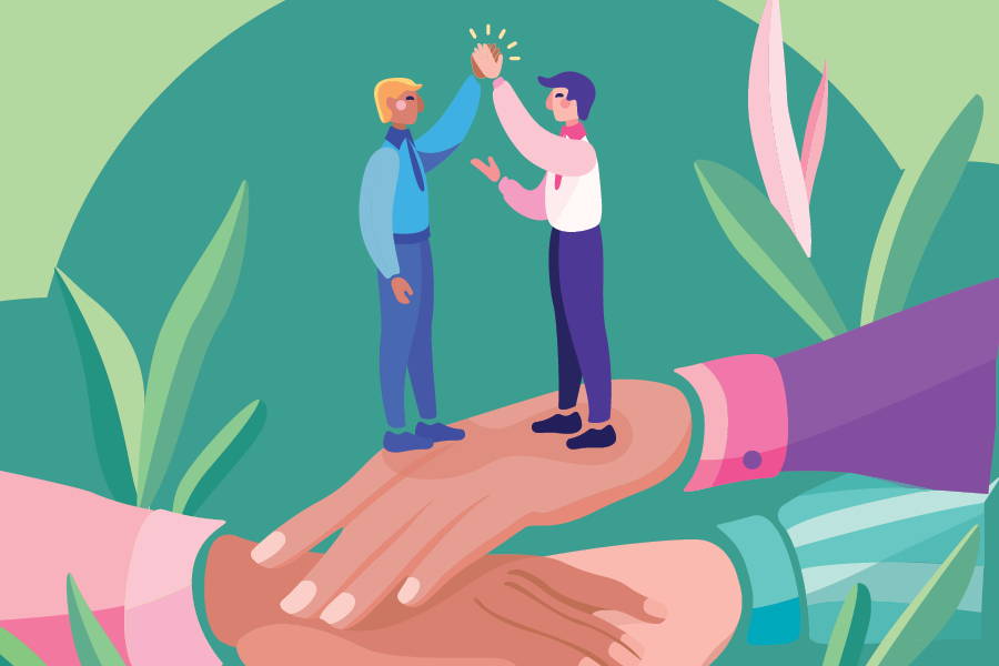 vector graphic of hands together and high fives