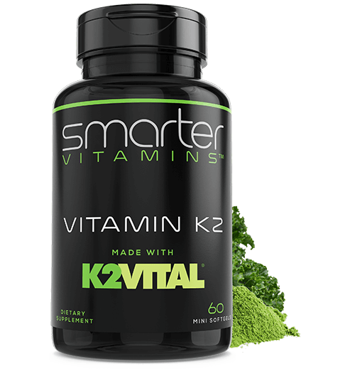 bottle of Vitamin K2, made with K2VITAL.