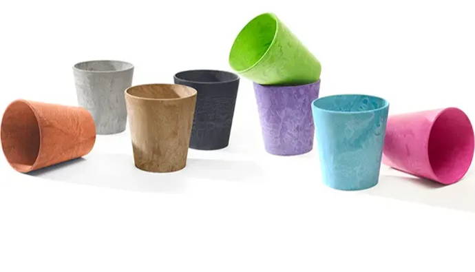 5-inch Artstone cache pots in 8 different colors