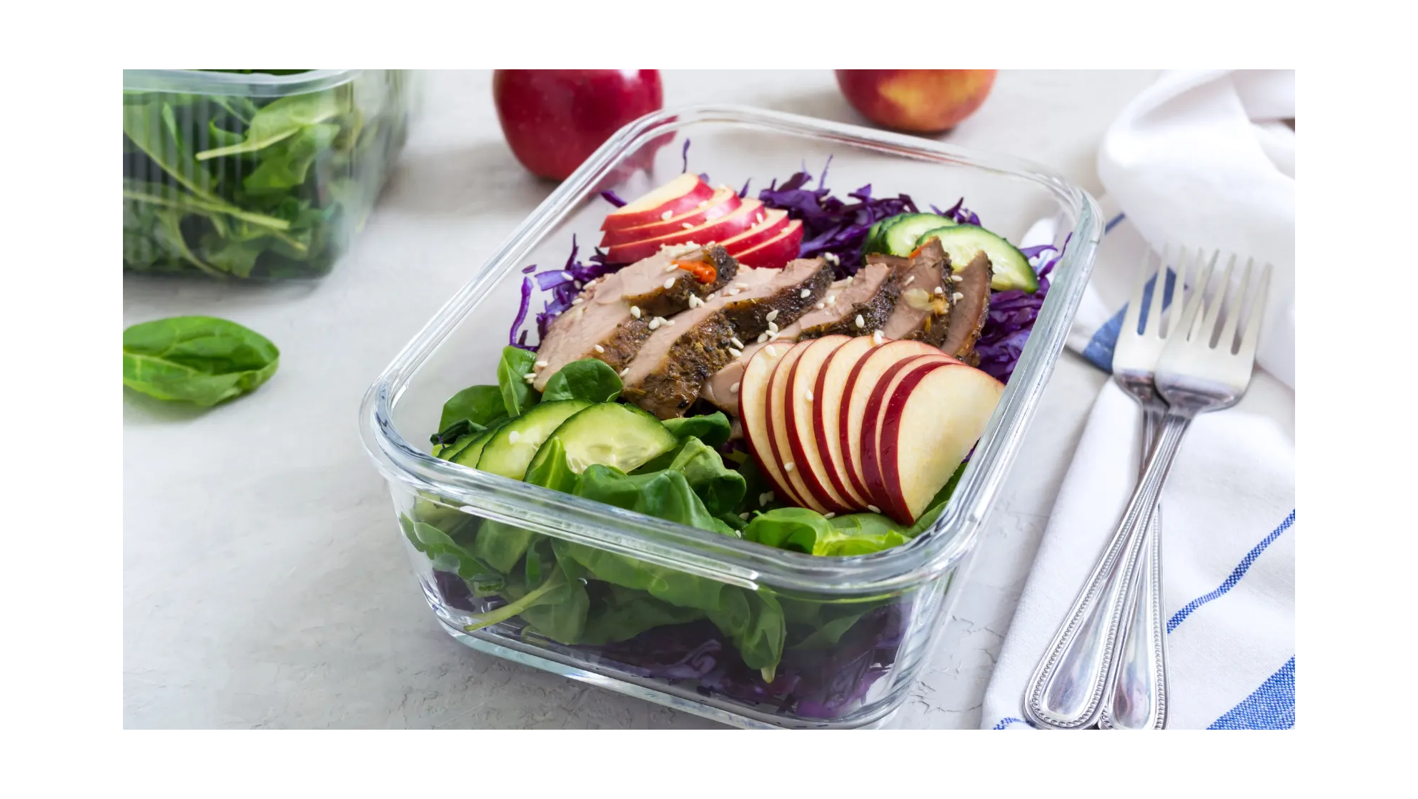 Healthy salad in container