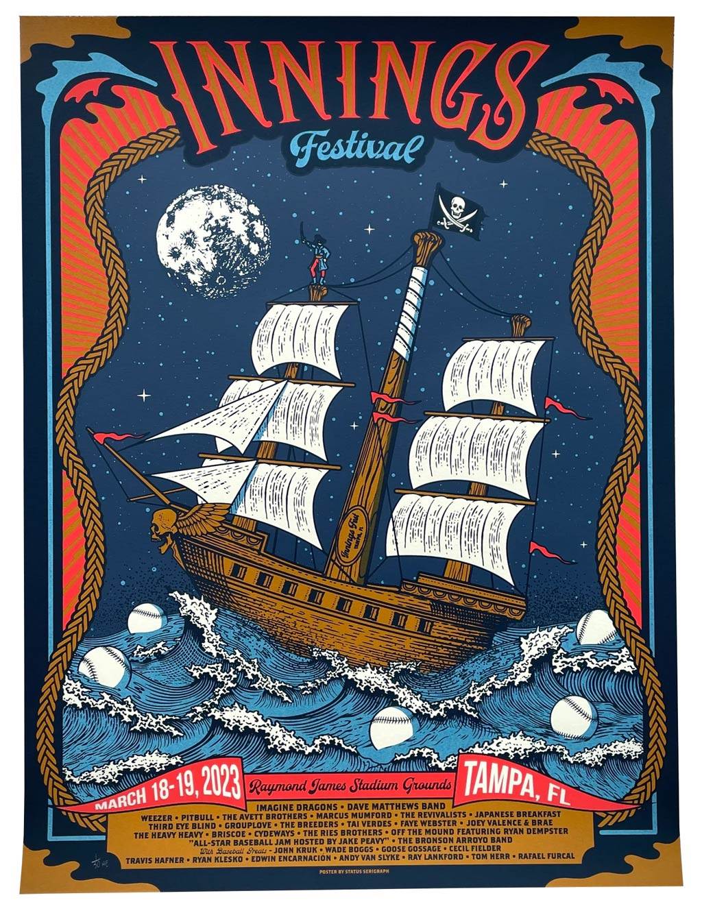 Innings Festival Poster with Engraving Style